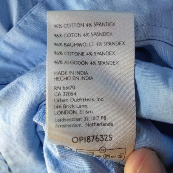 Anthropologie Maeve Long Sleeve Poplin Mini Shirt Dress Blue Size 1X - Picture 10 of 10